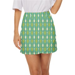 Spatula Spoon Pattern Mini Front Wrap Skirt by GardenOfOphir