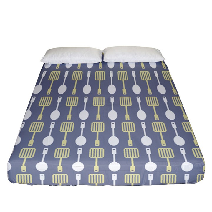 Spatula Spoon Pattern Fitted Sheet (California King Size)