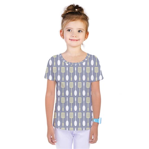 Spatula Spoon Pattern Kids  One Piece Tee by GardenOfOphir