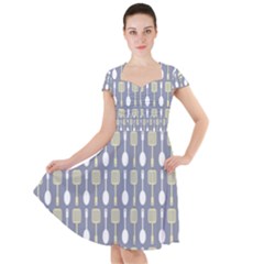 Spatula Spoon Pattern Cap Sleeve Midi Dress by GardenOfOphir