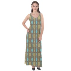 Spatula Spoon Pattern Sleeveless Velour Maxi Dress by GardenOfOphir