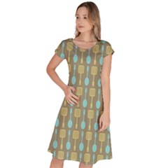 Spatula Spoon Pattern Classic Short Sleeve Dress by GardenOfOphir