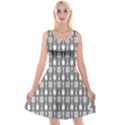 Gray And White Kitchen Utensils Pattern Reversible Velvet Sleeveless Dress View1