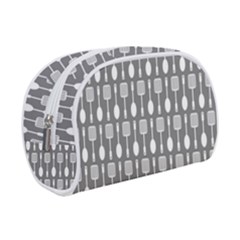 Gray And White Kitchen Utensils Pattern Make Up Case (small) by GardenOfOphir