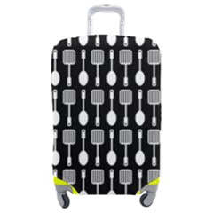 Black And White Spatula Spoon Pattern Luggage Cover (medium) by GardenOfOphir