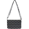 Black And White Spatula Spoon Pattern Double Gusset Crossbody Bag View1