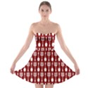 Red And White Kitchen Utensils Pattern Strapless Bra Top Dress View1