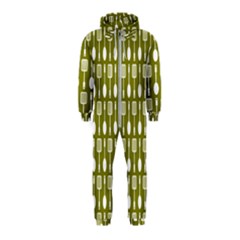 Olive Green Spatula Spoon Pattern Hooded Jumpsuit (kids) by GardenOfOphir