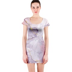 Liquid Marble Short Sleeve Bodycon Dress by BlackRoseStore