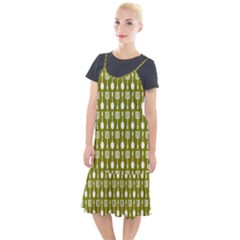 Olive Green Spatula Spoon Pattern Camis Fishtail Dress by GardenOfOphir