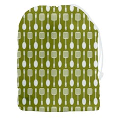 Olive Green Spatula Spoon Pattern Drawstring Pouch (3xl) by GardenOfOphir