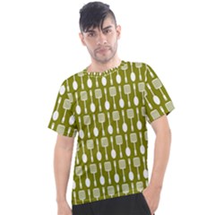 Olive Green Spatula Spoon Pattern Men s Sport Top