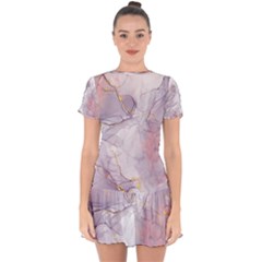 Liquid Marble Drop Hem Mini Chiffon Dress by BlackRoseStore