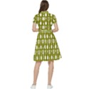 Olive Green Spatula Spoon Pattern Short Sleeve Waist Detail Dress View2