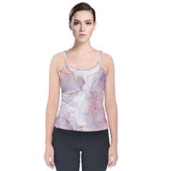 Liquid Marble Velvet Spaghetti Strap Top by BlackRoseStore