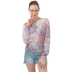 Liquid Marble Banded Bottom Chiffon Top by BlackRoseStore