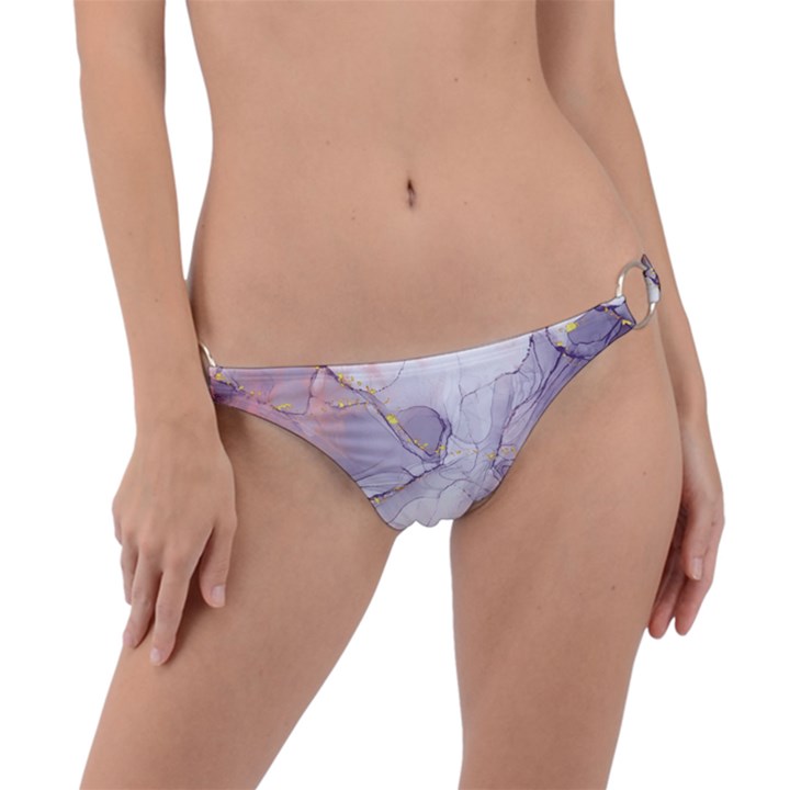 Liquid Marble Ring Detail Bikini Bottoms