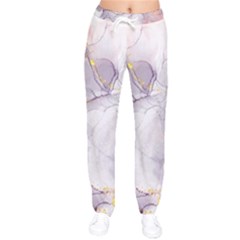 Liquid Marble Women Velvet Drawstring Pants by BlackRoseStore