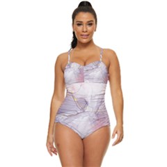 Liquid Marble Retro Full Coverage Swimsuit by BlackRoseStore