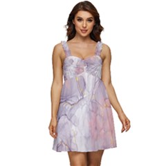 Liquid Marble Ruffle Strap Babydoll Chiffon Dress by BlackRoseStore