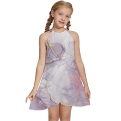 Liquid Marble Kids  Halter Collar Waist Tie Chiffon Dress by BlackRoseStore