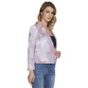 Liquid Marble Women s Long Sleeve Revers Collar Cropped Jacket View3