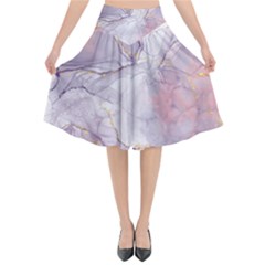 Liquid Marble Flared Midi Skirt by BlackRoseStore