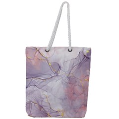 Liquid Marble Full Print Rope Handle Tote (large) by BlackRoseStore