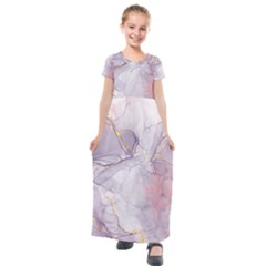 Liquid Marble Kids  Short Sleeve Maxi Dress by BlackRoseStore