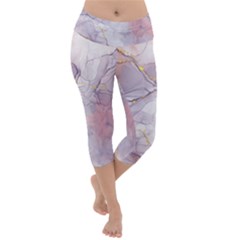 Liquid Marble Lightweight Velour Capri Yoga Leggings by BlackRoseStore