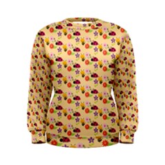 Colorful Ladybug Bess And Flowers Pattern Women s Sweatshirt by GardenOfOphir