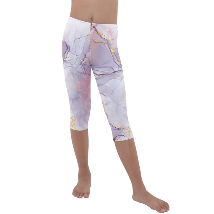 Liquid Marble Kids  Lightweight Velour Capri Leggings 