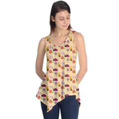 Colorful Ladybug Bess And Flowers Pattern Sleeveless Tunic by GardenOfOphir