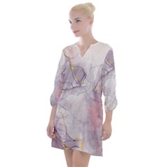 Liquid Marble Open Neck Shift Dress by BlackRoseStore