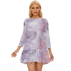 Liquid Marble Long Sleeve Babydoll Dress by BlackRoseStore