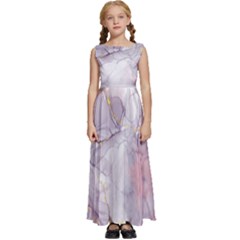 Liquid Marble Kids  Satin Sleeveless Maxi Dress by BlackRoseStore