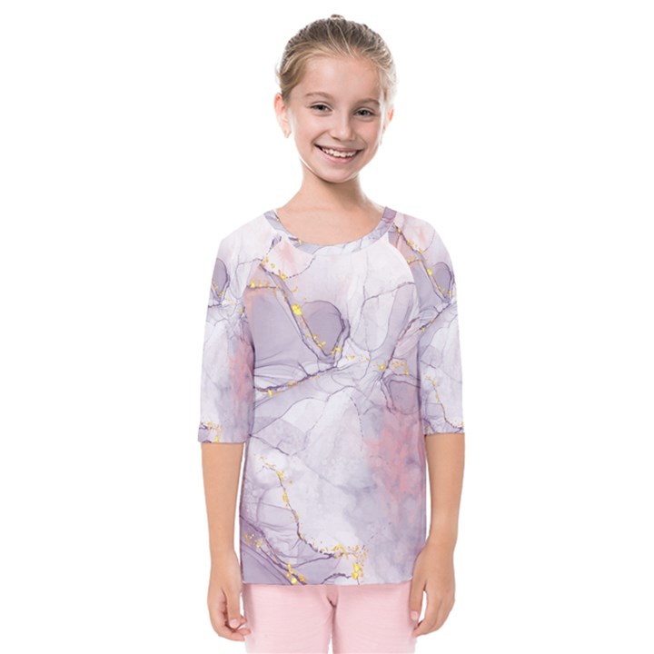 Liquid Marble Kids  Quarter Sleeve Raglan Tee