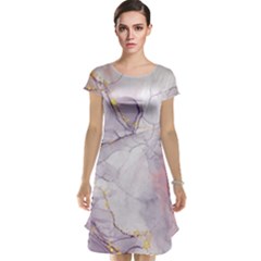 Liquid Marble Cap Sleeve Nightdress by BlackRoseStore