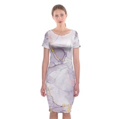 Liquid Marble Classic Short Sleeve Midi Dress by BlackRoseStore