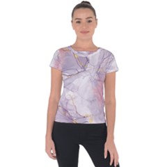 Liquid Marble Short Sleeve Sports Top  by BlackRoseStore