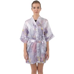 Liquid Marble Half Sleeve Satin Kimono  by BlackRoseStore