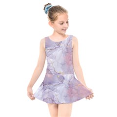 Liquid Marble Kids  Skater Dress Swimsuit by BlackRoseStore