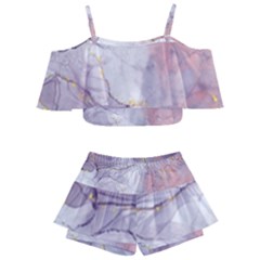 Liquid Marble Kids  Off Shoulder Skirt Bikini by BlackRoseStore