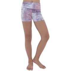 Liquid Marble Kids  Lightweight Velour Yoga Shorts by BlackRoseStore