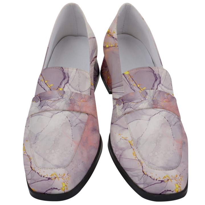 Liquid Marble Women s Chunky Heel Loafers