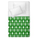 Green And White Kitchen Utensils Pattern Duvet Cover (Single Size) View1