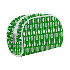 Green And White Kitchen Utensils Pattern Make Up Case (small) by GardenOfOphir