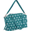 Teal And White Spatula Spoon Pattern Canvas Crossbody Bag View1