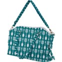 Teal And White Spatula Spoon Pattern Canvas Crossbody Bag View2