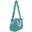 Teal And White Spatula Spoon Pattern Rope Handles Shoulder Strap Bag View2